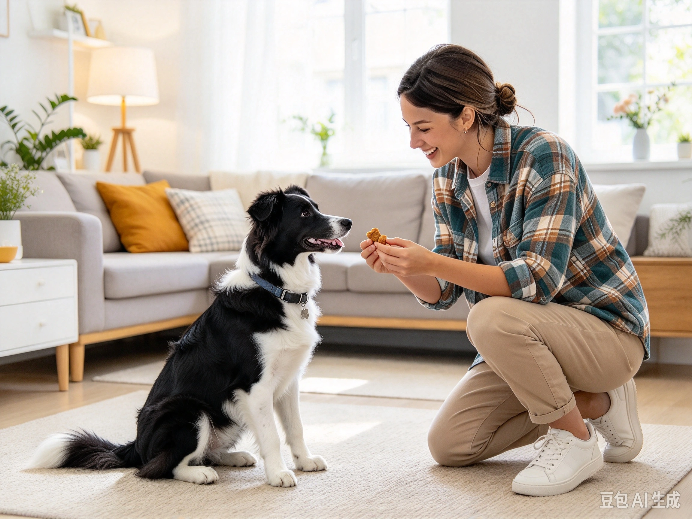 Zuke's Mini Naturals Chicken Treats shown in pet use scene 1
