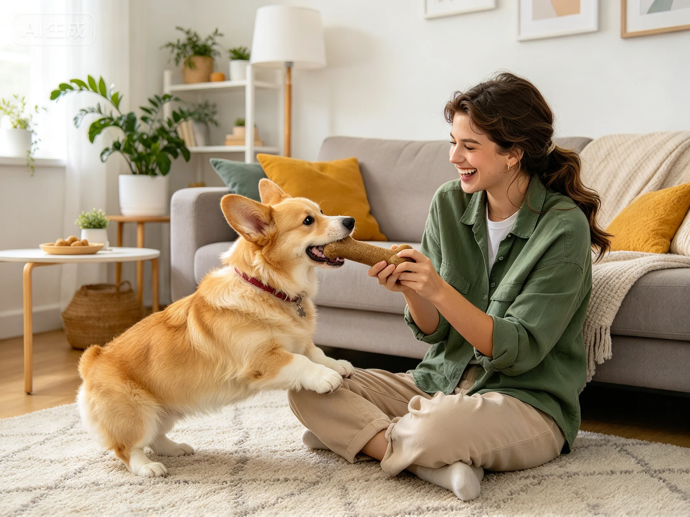 Nylabone Healthy Edibles Roast Beef Chews shown in pet use scene 2