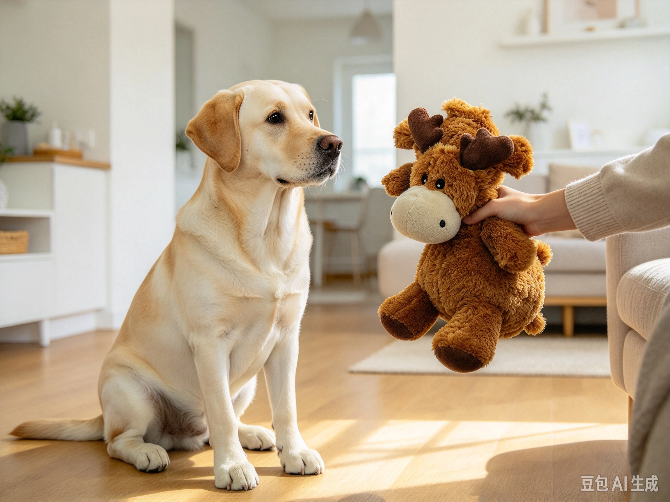 KONG Cozie Marvin Moose shown in pet use scene 3