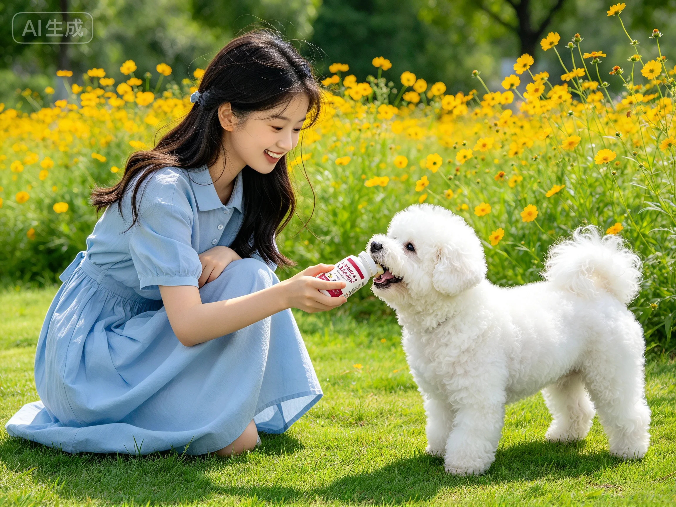 Cranberry D-Mannose Urinary Support Tablets shown in pet use scene 2