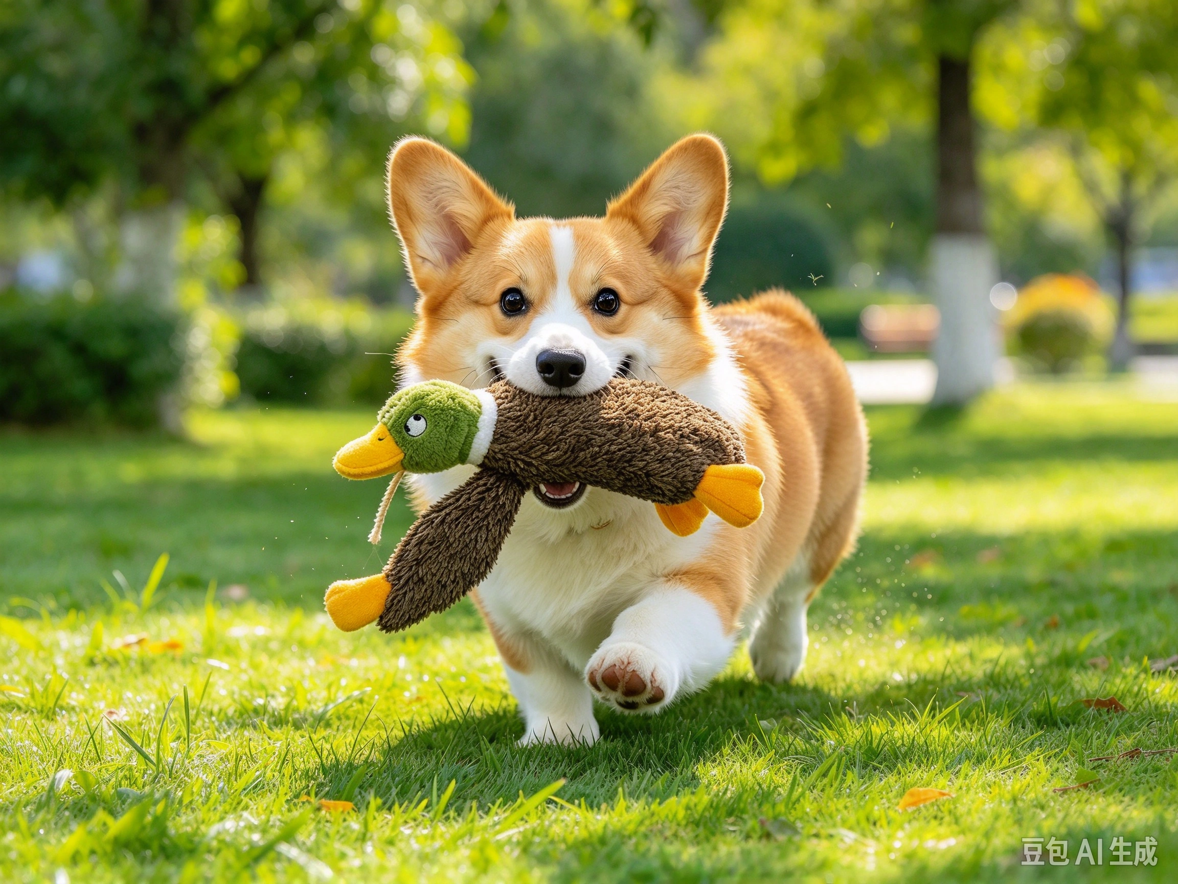 Best Pet Supplies Stuffless Wild Duck Toy shown in pet use scene 2