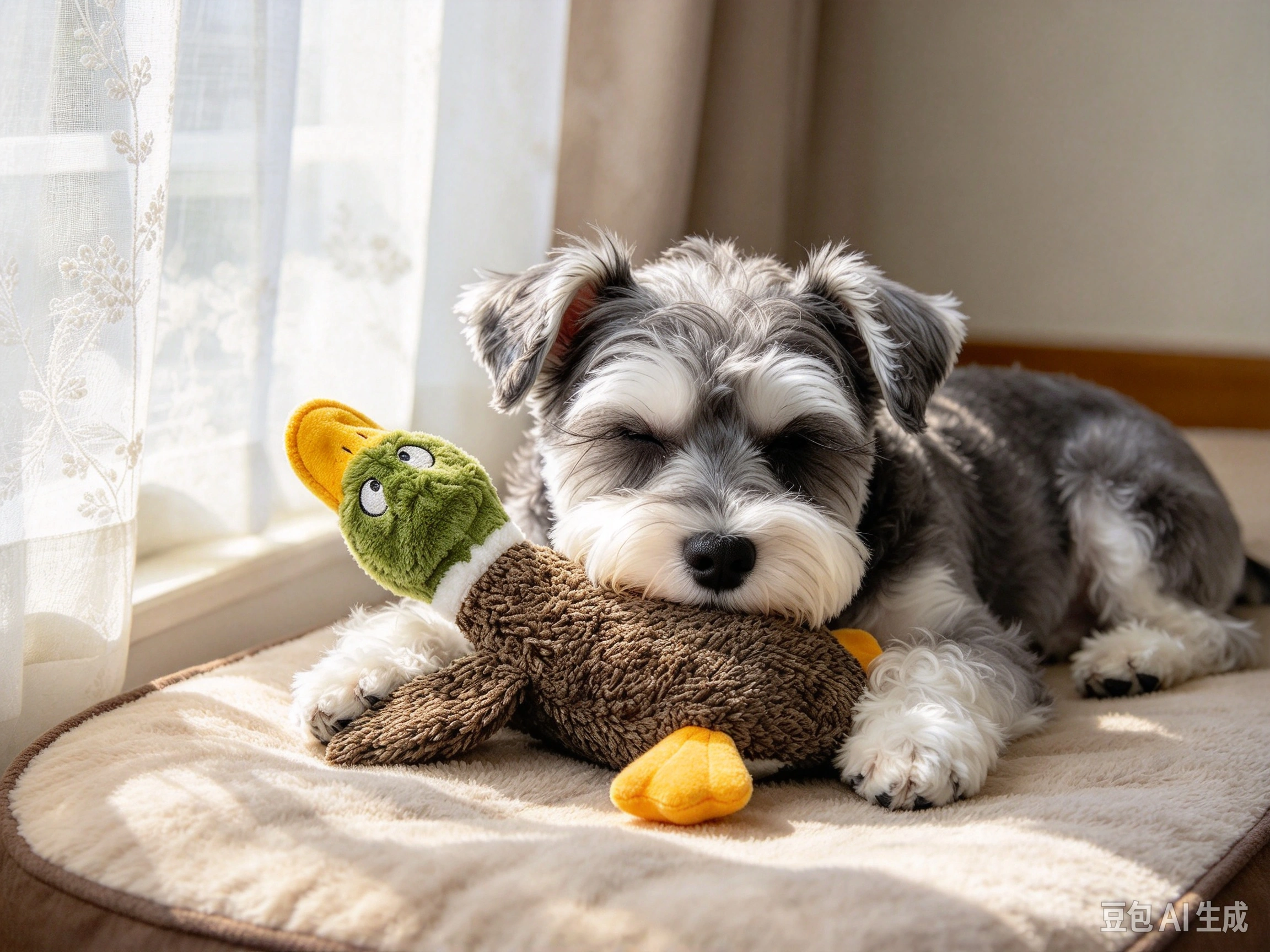 Best Pet Supplies Stuffless Wild Duck Toy shown in pet use scene 3