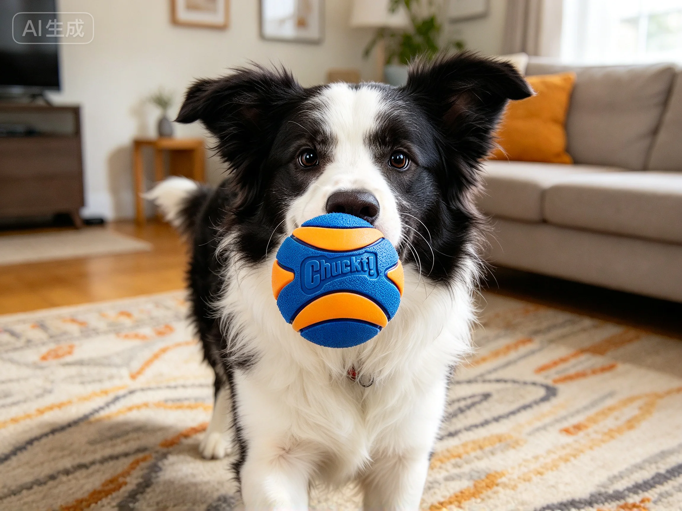 Chuckit! Ultra Squeaker Ball shown in pet use scene 3