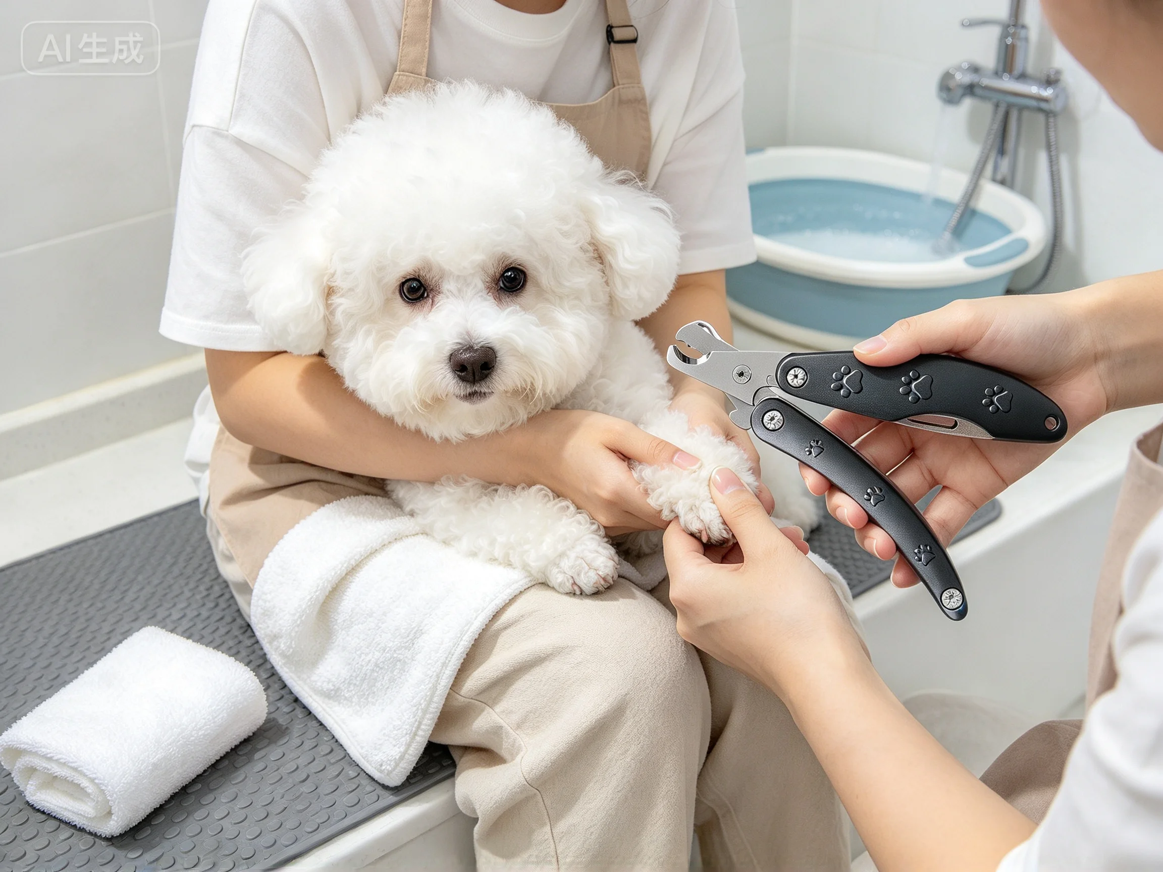 OUTLE Heavy-Duty Dog Nail Clipper shown in pet use scene 2