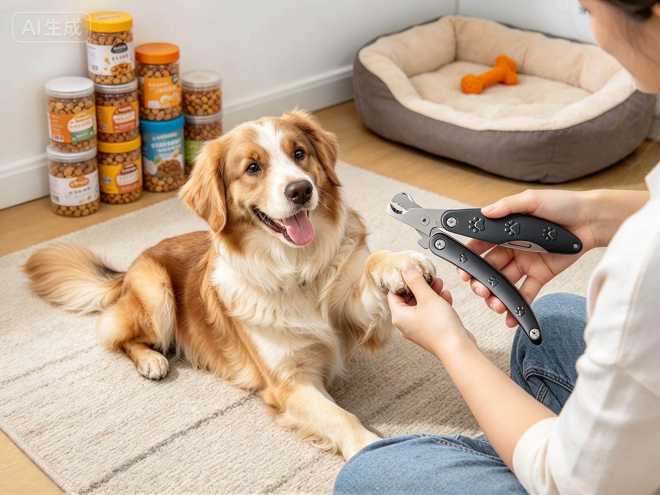 OUTLE Heavy-Duty Dog Nail Clipper shown in pet use scene 3