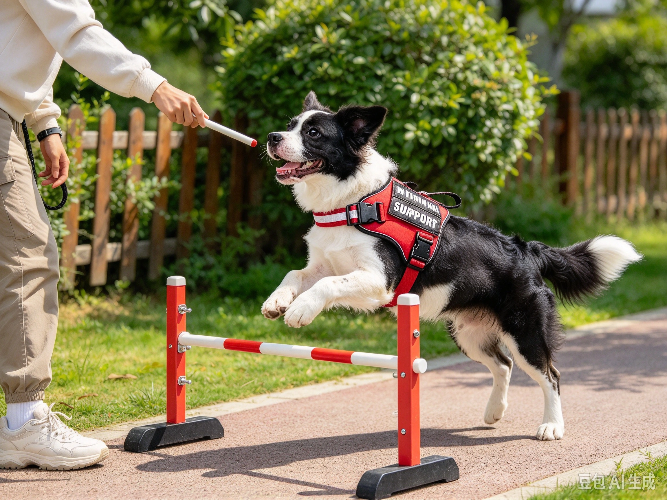 MOOGROU Service Dog Vest and Leash Set shown in pet use scene 2
